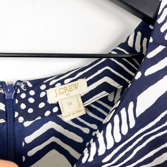 J.Crew Factory Womens 00 Polyester Romper Shorts Tribal Print Navy Blue - Picture 5 of 10